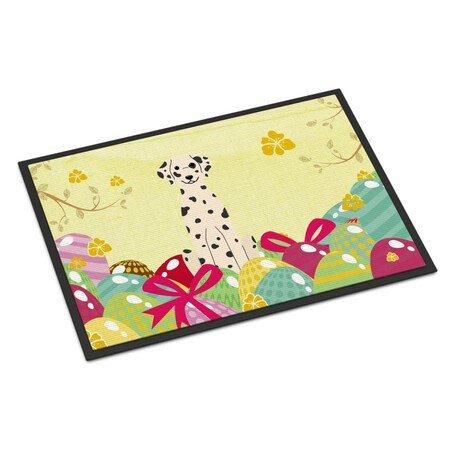 Carolines Treasures 18 x 27 in. Easter Eggs Dalmatian Indoor or Outdoor Mat BB6097MAT